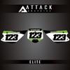 Attack Graphics Elite Number Plate Backgrounds for Kawasaki KX85 2007 view 1