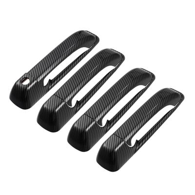 A ABSOPRO Exterior Side Door Handle Cover Trim Outer Door Handle Cover Decoration for Ram 1500 2011-2018 ABS Black Carbon Fiber Pattern (Set of 8)