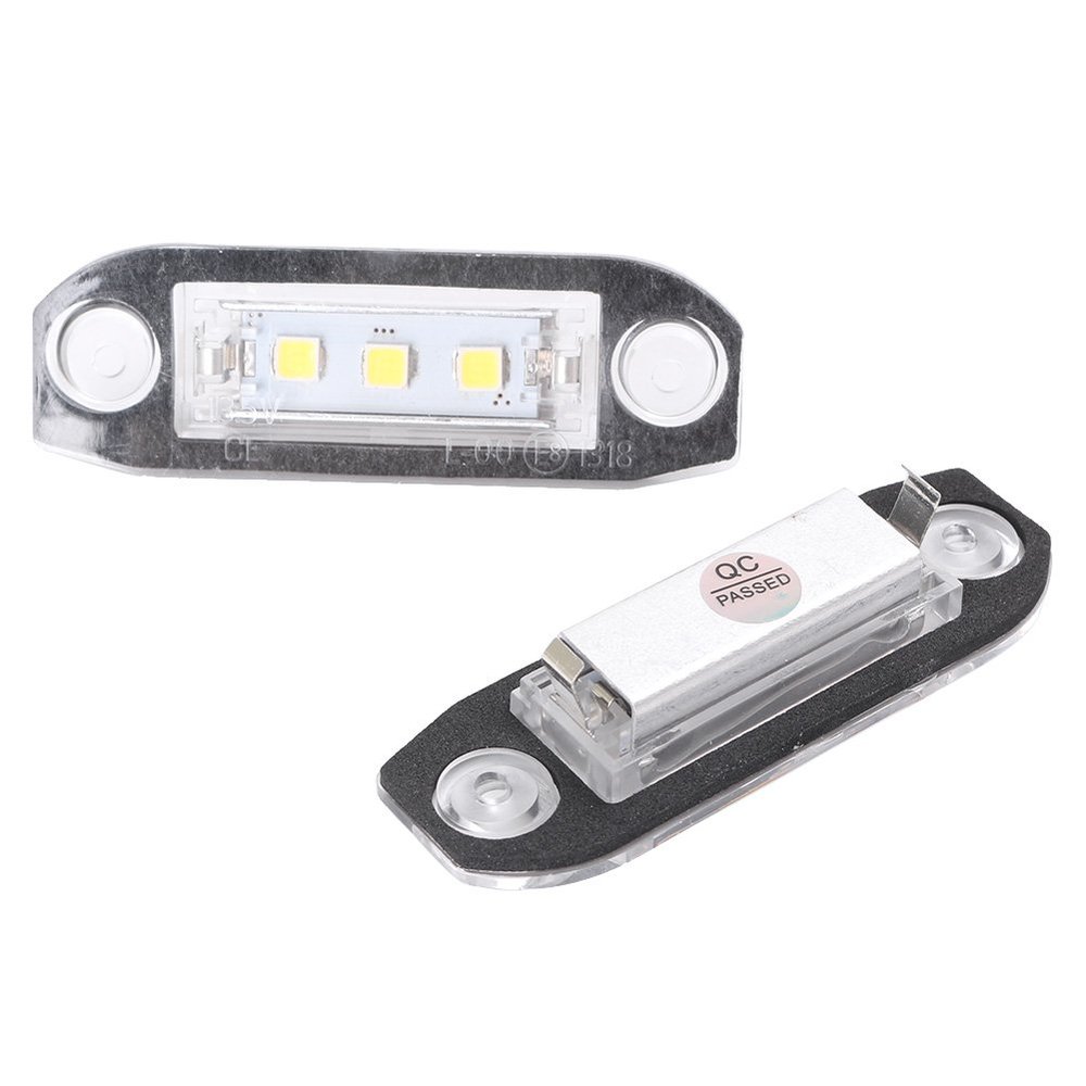 LIRU Automative 2pcs 3-LED Number License Plate Light for Volvo S80 S60 C70 V70 XC90 XC60 White