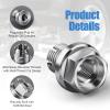 M12.1-1.75 x 15mm Oversize Piggyback Oil Drain Plug, Stainless Steel Self Tapping Oil Pan Thread Repair Kit view 4
