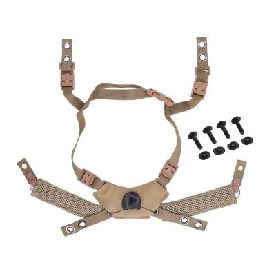 Helmet Chin Strap, Adjustable Tactical Helmet Dial Suspension System Chin Strap for, MICH, Wendy, Universal Comfort Helmet Accessory Replacement with Bolts and Screws (Mud Color)