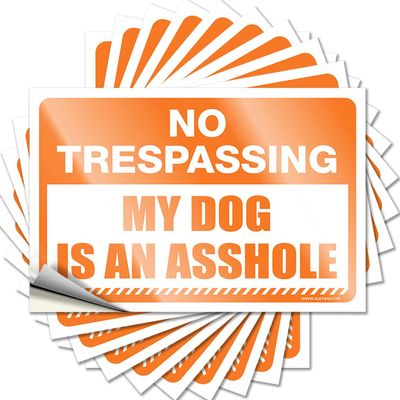 Car Stickers for Men No Trespassing My Dog is an Ass-le Funny Sticker 10 Pcs Funny Stickers for Cars Decal Stickers for Cars (Size : 8X12CM)