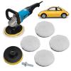6pcs 3in Imitation Wool Polishing Pad Kit with 5 8in?11 Drill Adapter Buffing Pads Backing Plate Compound Buffing Sponge Pads Cutting Polishing Pad for Car Buffer view 3