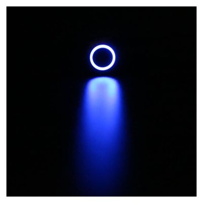 PUPAYA 3V 5V 12V 24V 220V Car Button Switch Self-Locking 12mm 16mm Power Reset Yellow Green Red Blue White LED Waterproof Metal Switch (Color : Blue Circle, Size : 16MM_MOMENTARY SELF-Reset_3V(3-9V))