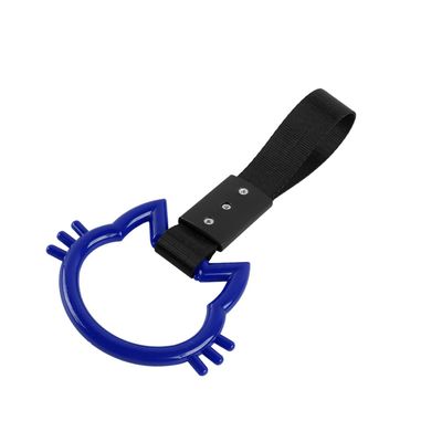 Q1-TECH, JDM Tsurikawa Ring Japanese Subway Train Bus Car Handle KITTY Cat Handle Hand Strap Rear Front Bumper Warning Rings Drift Charm Drift Bosozoku Car Accessory (KITTY CAT-BLBK)