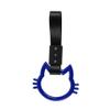 Q1-TECH, JDM Tsurikawa Ring Japanese Subway Train Bus Car Handle KITTY Cat Handle Hand Strap Rear Front Bumper Warning Rings Drift Charm Drift Bosozoku Car Accessory (KITTY CAT-BLBK) view 3