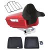 Advanblack Motorcycle Trunk King Tour Trunk Pack for 2009+ Harley FLH Touring - Wicked Red Denim, Quick Release Detachable Mounting Rack, Luggage Rack & Black Stitch Liners view 1