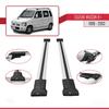 apline Compatible with Suzuki Wagon R+ 1998-2003 Fly Model Car Roof Rack Cross Bar Grey Aluminium 2 Bars view 3