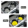 Car Cup Holder Coaster, 4 Pack 2.75 Inch Diameter PVC Non-Slip Universal Insert Coaster, Durable, Suitable for Most Car Interior, Car Accessory for Women Men Yellow view 4