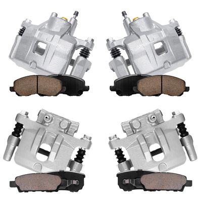 Detroit Axle - Front & Rear Brake Calipers w/Bracket + Brake Pads