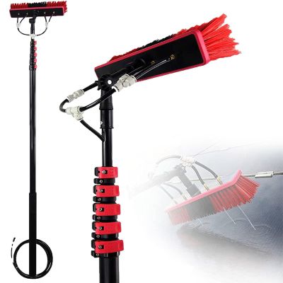 Window Cleaning Pole, Water Fed Telescopic Window Cleaning Brush, Extendable Cleaner Roof Cleaning Tools Window Cleaner Kit for Photovoltaic Panel, Trucks, Bus, Cars,12ft/3.6m-35cmBrushhead