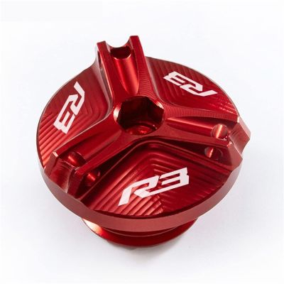 SSFRI Motorcycle Engine Oil Filler Cap Bolt Cover Protection Compatible with Yamaha r3 2021 YZF-R3 YZF R3 2015-2017 2018 219 2020 2022 (Color : R3 red, Size : A)