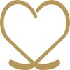 Hockey Heart Solid Vinyl Sticker Decals (Pack of 2) for Car Bumper Window Laptop Tablet Phone (10 inch x 10 inch,Gold) view 1