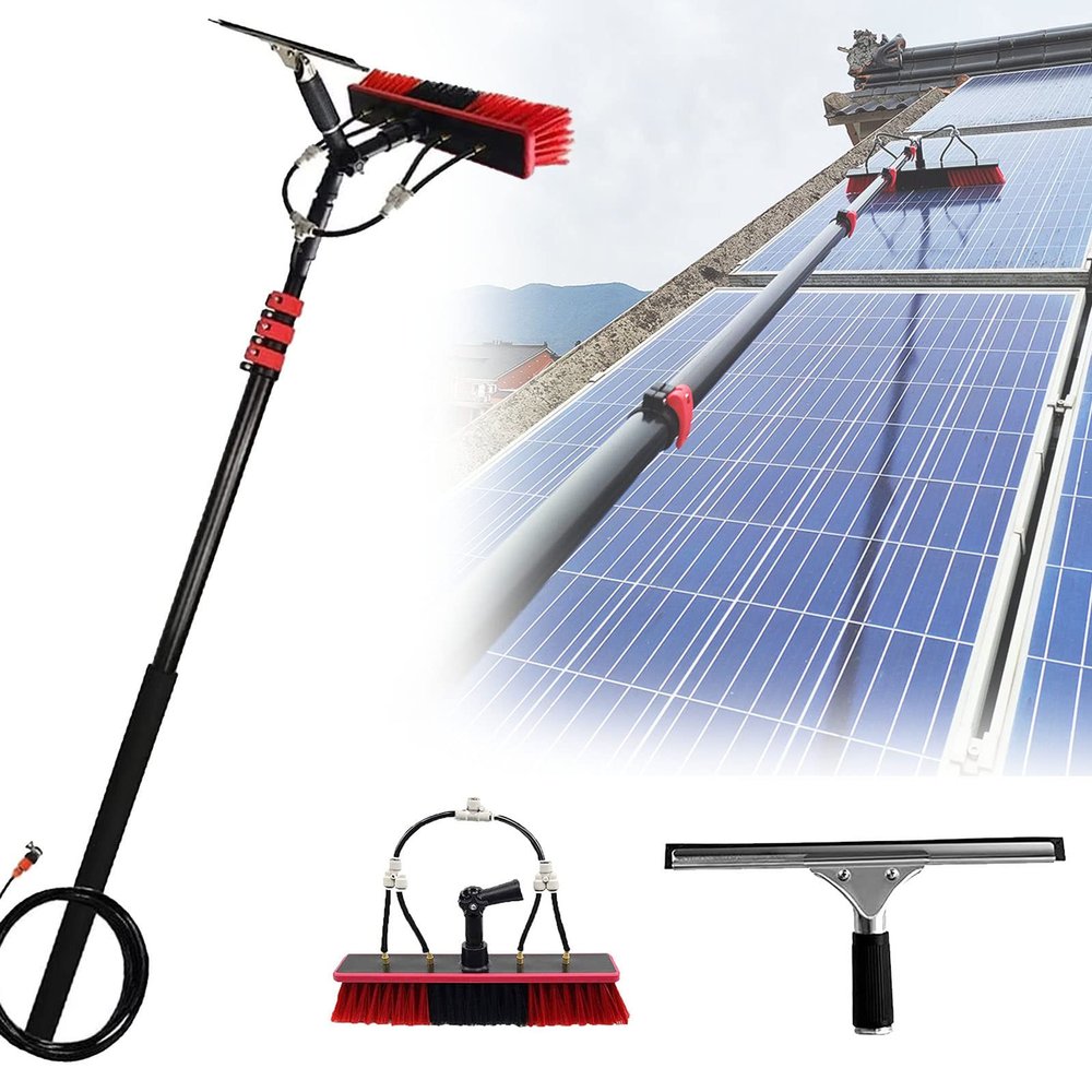 Window Cleaning Pole, Water Fed Telescopic Window Cleaning Brush, Extendable Cleaner Roof Cleaning Tools Window Cleaner Kit for Photovoltaic Panel, Trucks, Bus, Cars,3.6m