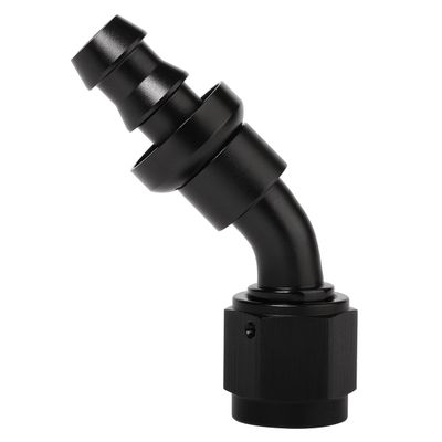 Podavelle 6AN 45 Degree Push Lock Hose Fitting End Adapter Aluminum Black