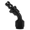 Podavelle 6AN 45 Degree Push Lock Hose Fitting End Adapter Aluminum Black view 1