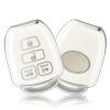 OFFCURVE Key Fob Cover for Toyota, Car Key Case for Toyota Corolla 2014 2015 2016 2017 2018 2019 Camry 2014-2017 Tacoma 2016-2018 Car Smart Key Accessories Holder Protector, Silver White view 1