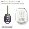 OFFCURVE Key Fob Cover for Toyota, Car Key Case for Toyota Corolla 2014 2015 2016 2017 2018 2019 Camry 2014-2017 Tacoma 2016-2018 Car Smart Key Accessories Holder Protector, Silver White view 2