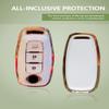 TECART Key Case Cover Fit for Nissan Ariya Pathfinder Kicks X-Trail Rogue 2023 TPU Key Fob Cover Keychain Key Shell Key Box Holder Accessories Protector 3 Button White B view 3