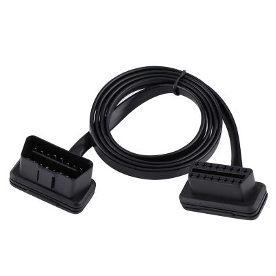 Pilipane 16 Pin Auto Car Male to Female Extension Cable Diagnostic Extender Cord Adapter, OBD2 16 Pin Right/Left Angle Male to Female OBD Extenstion Cable(100cm)