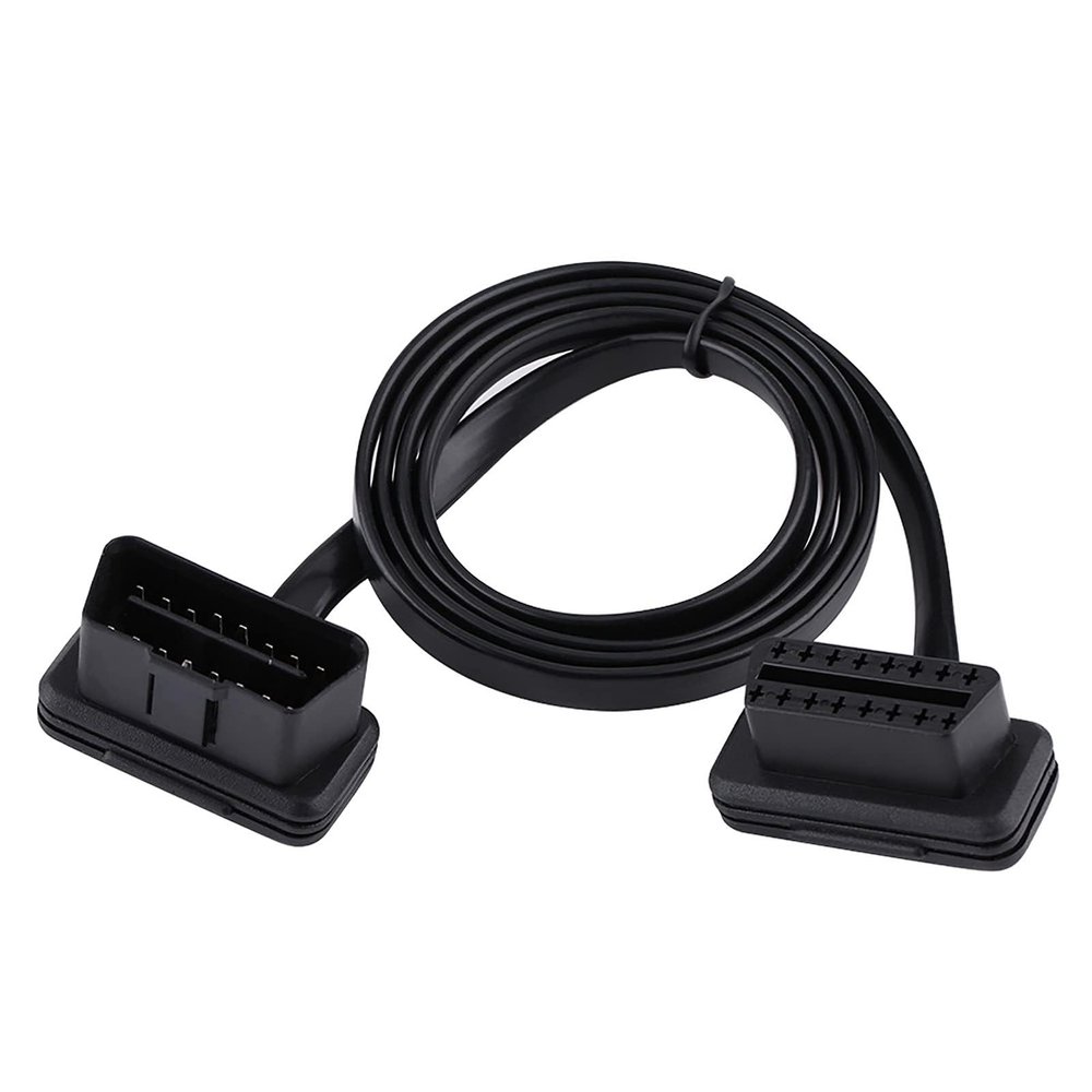 Pilipane 16 Pin Auto Car Male to Female Extension Cable Diagnostic Extender Cord Adapter, OBD2 16 Pin Right/Left Angle Male to Female OBD Extenstion Cable(100cm)