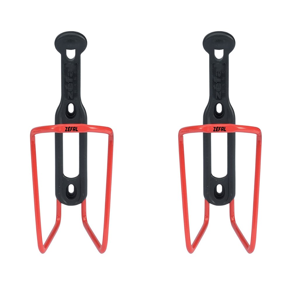 ZEFAL Bundle Pack - Aluplast 124 Aluminium Bicycle Water Bottle Cage, Universal, Red, 2 Pack