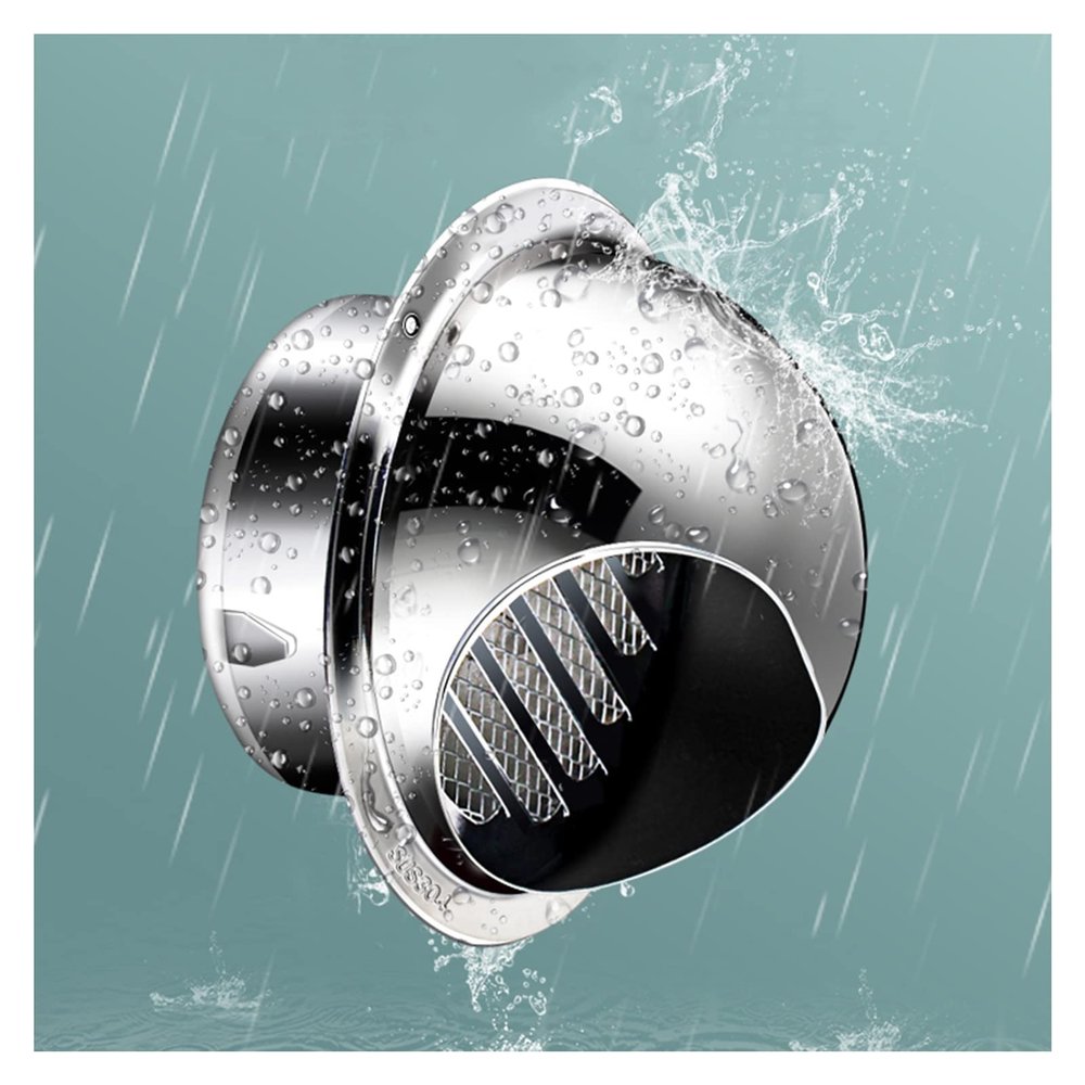 JUCCJUXIN Louvered Vent with Built-in Screen Mesh,Wall Vent Outlet Round Vent Cover 304 Stainless Steel,Steel Round Wall Air Vent,with Screen Mesh, Prevents Headwinds (Size : 50mm/1.97in)