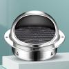 JUCCJUXIN Louvered Vent with Built-in Screen Mesh,Wall Vent Outlet Round Vent Cover 304 Stainless Steel,Steel Round Wall Air Vent,with Screen Mesh, Prevents Headwinds (Size : 50mm/1.97in) view 2