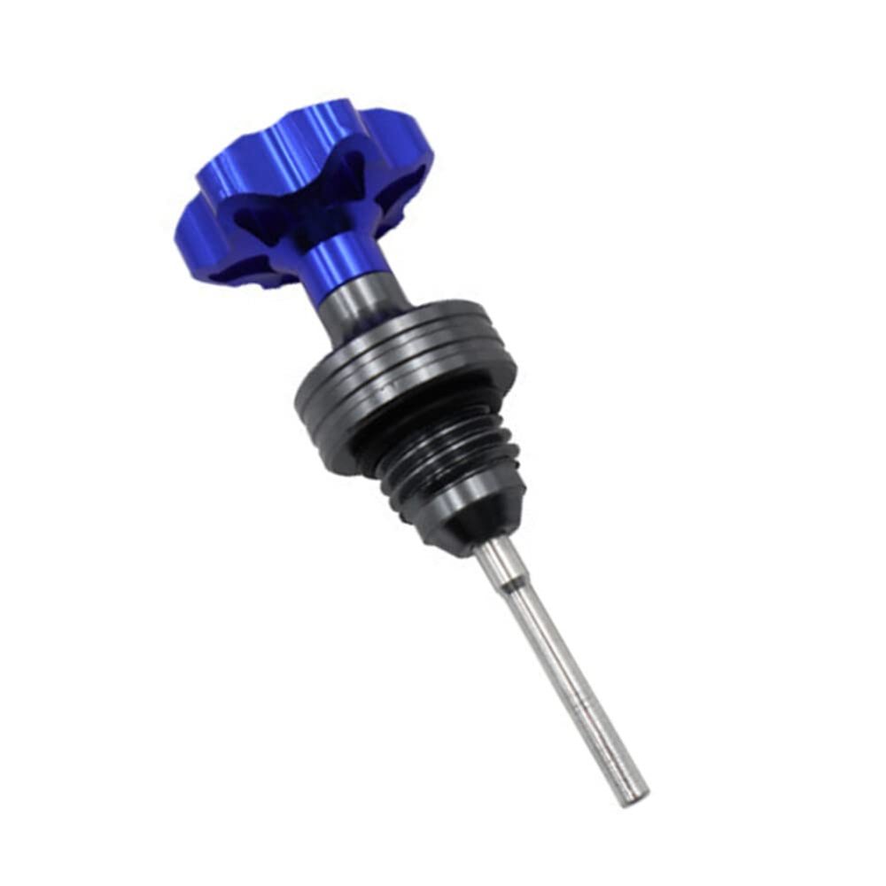 ihreesy Engine Oil Dipstick,CNC Aluminum Alloy Motorcycle Engine Reservoir Oil Level Dipstick Oil Level Gauge Dipstick Tool Fit for GhostFireFuxiBWS,Blue