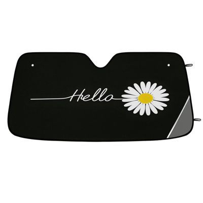 Simple Plain Little Daisy Car Windshield Sun Shade Foldable Automotive Front Window Sunshade Blocks UV Rays Sun Visor for Car Truck SUV - Keeps Your Vehicle Cool, 55 X 27.5 Inch