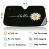 Simple Plain Little Daisy Car Windshield Sun Shade Foldable Automotive Front Window Sunshade Blocks UV Rays Sun Visor for Car Truck SUV - Keeps Your Vehicle Cool, 55 X 27.5 Inch view 2