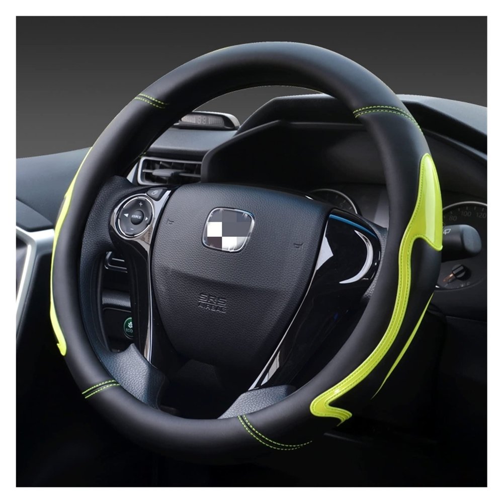 FUERU Car Steering Wheel Cover Set Universal Car Steering Wheel Cover Genuine Leather Waterproof Anti-Wrinkle Car Interior (Color : 5#)