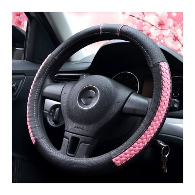 FUERU Car Steering Wheel Cover Set Universal Car Steering Wheel Cover Autumn and Winter Plush Elegant and Good with Car Interiors (Color : 1#)