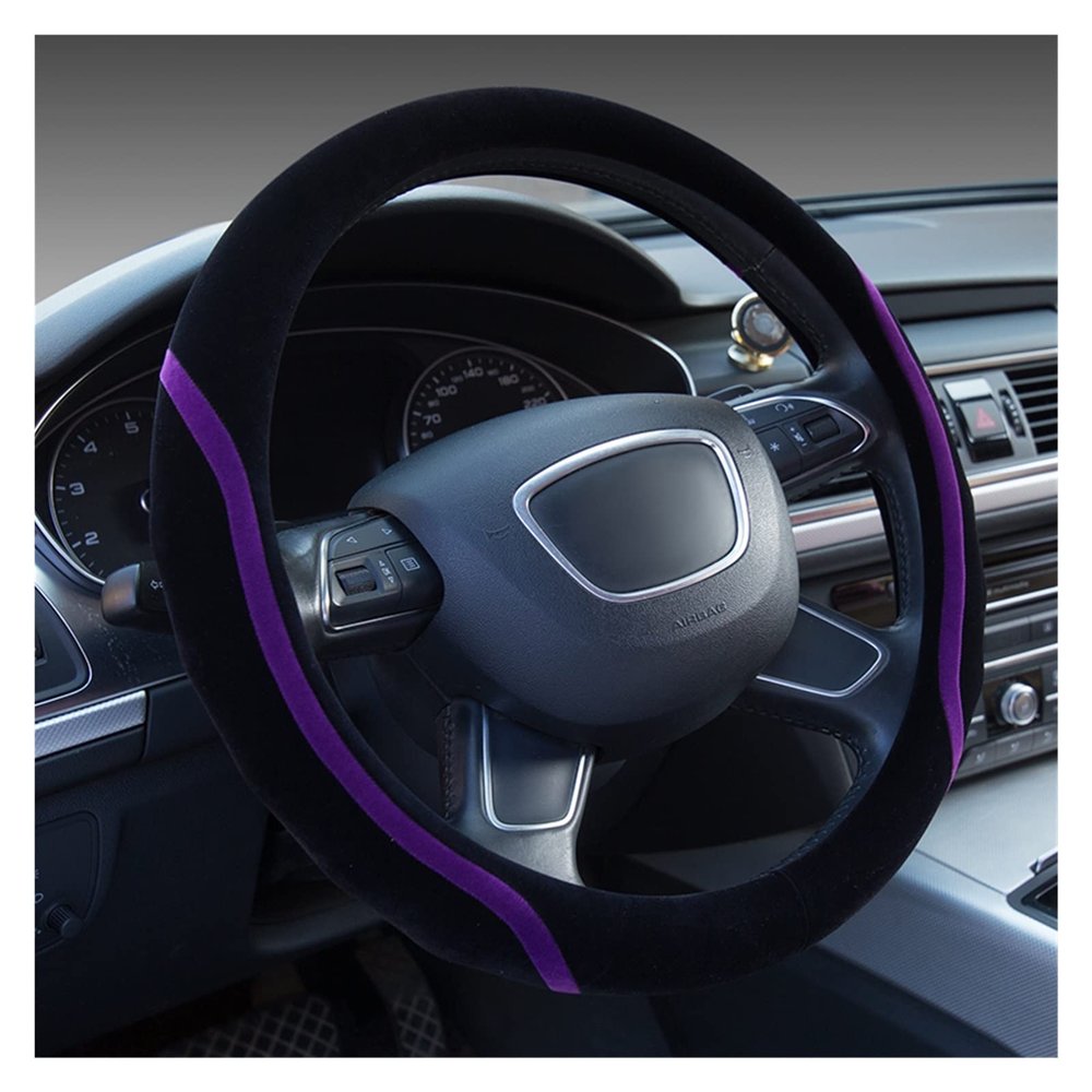 FUERU Car Steering Wheel Cover Set Universal Car Steering Wheel Cover Autumn and Winter Plush Breathable Warm Car Interior (Color : 7#)