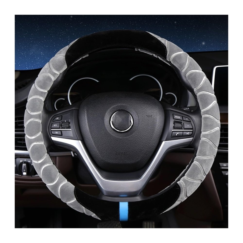 FUERU Car Steering Wheel Cover Set Universal Car Steering Wheel Cover Autumn and Winter Plush Waterproof Sweatproof Car Interior (Color : 3#)