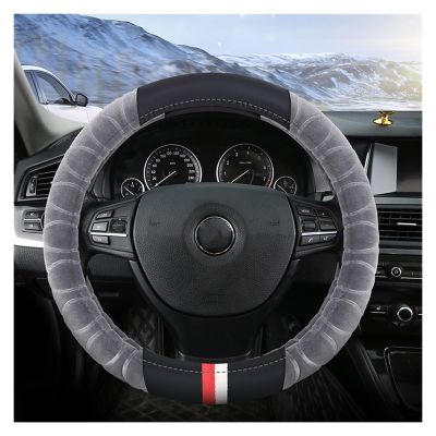FUERU Car Steering Wheel Cover Set Universal Car Steering Wheel Cover Autumn and Winter Plush Breathable Moisture Drainage Car Interior (Color : 5#)