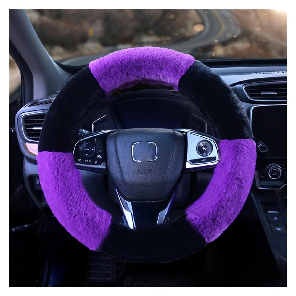 FUERU Car Steering Wheel Cover Set Universal Car Steering Wheel Cover Autumn and Winter Plush Touch Comfortable Fashion Car Interior (Color : 10#)