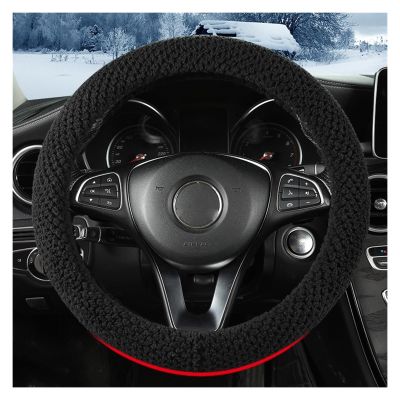 FUERU Car Steering Wheel Cover Set Universal Car Steering Wheel Cover Winter Plush Four Seasons Universal Car Interior Gifts (Color : 9#)