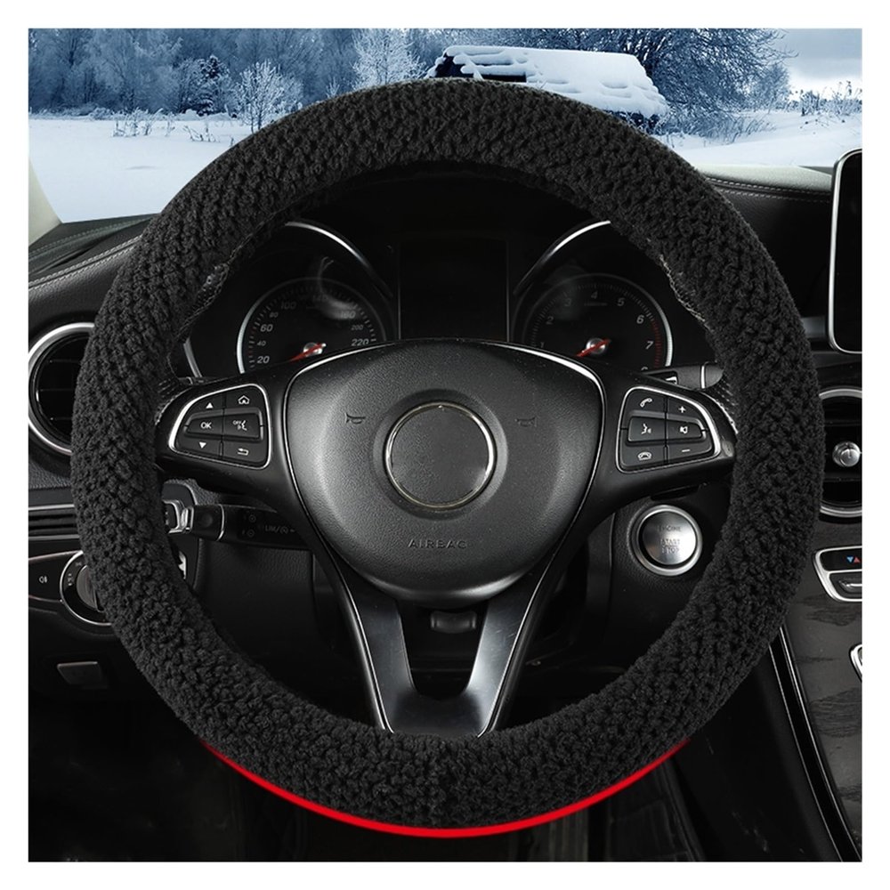 FUERU Car Steering Wheel Cover Set Universal Car Steering Wheel Cover Winter Plush Four Seasons Universal Car Interior Gifts (Color : 9#)