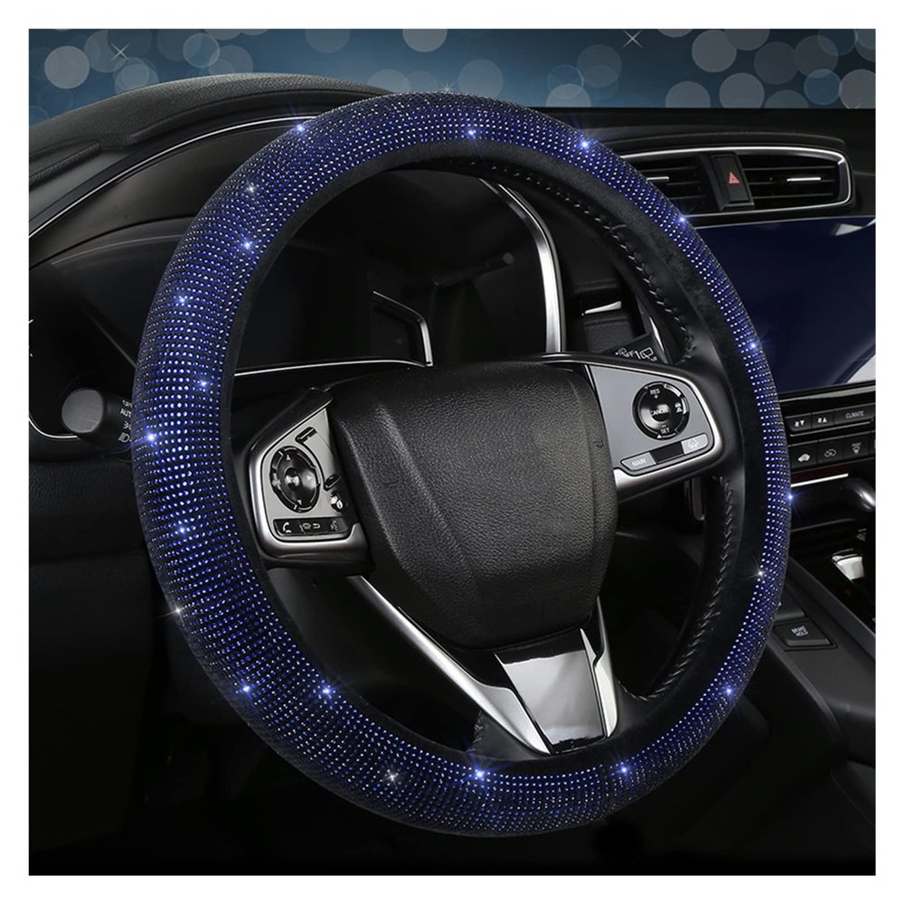 FUERU Car Steering Wheel Cover Set Universal Car Steering Wheel Cover with Drill Full Star Light Breathable Car Interior Gifts (Color : 3#)