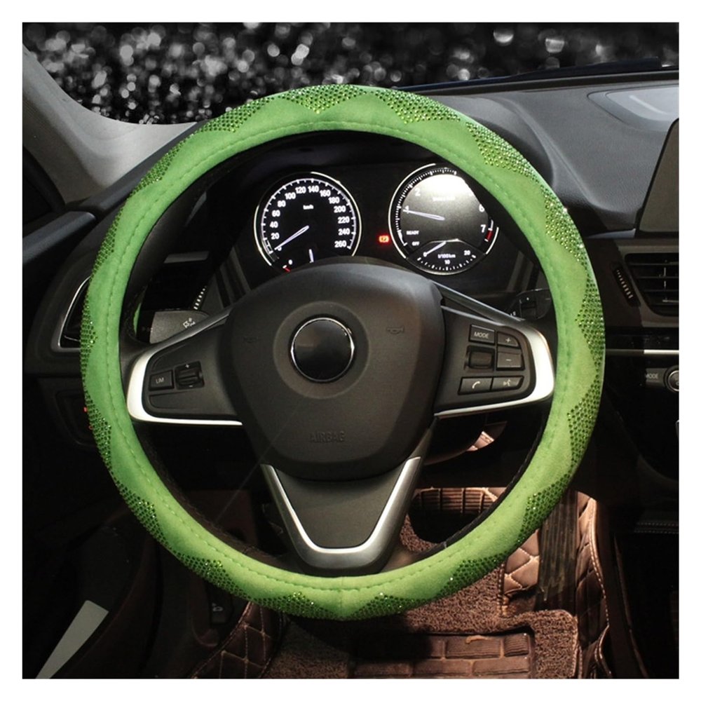 FUERU Car Steering Wheel Cover Set Universal Car Steering Wheel Cover Fashion Shiny Color Diamond Durable and Exquisite Car Interior (Color : 3#)