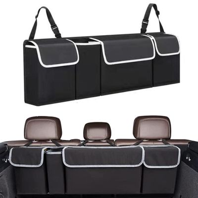 KUYYFDS Car Boot Bags, Car Boot Organiser Foldable Car Boot Storage with 4 Pockets Car Trunk Oganizer Hanging Back Seat Storage Bags Car Tidy for Most Vehicles