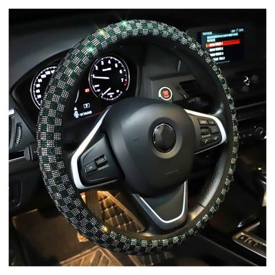FUERU Car Steering Wheel Cover Set Car Steering Wheel Cover with Drill Touch Comfortable and Exquisite Car Interior Decorations (Color : 5#)