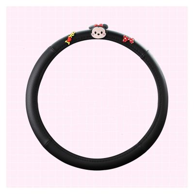FUERU Car Steering Wheel Cover Set Universal Car Steering Wheel Cover Genuine Leather Breathable Waterproof Car Interior (Color : 3#)
