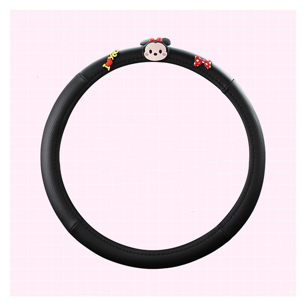 FUERU Car Steering Wheel Cover Set Universal Car Steering Wheel Cover Genuine Leather Breathable Waterproof Car Interior (Color : 3#)