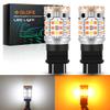 GLOFE Compatible with Dual Color 3157 LED Bulb 3057 4157 Anti Hyper Flash Load Resistor Amber/White Turn Signal Light for Standard Socket (Pack of 2) view 1