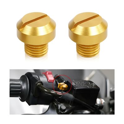 zipelo Motorcycle Mirror Screw, 2 Pcs Mirror Hole Plugs for Motor Rearview Mirrors, Blanking Motorcycle Decorative Accessories, Aluminum Alloy Screws Plug (Right+Left/Gold)
