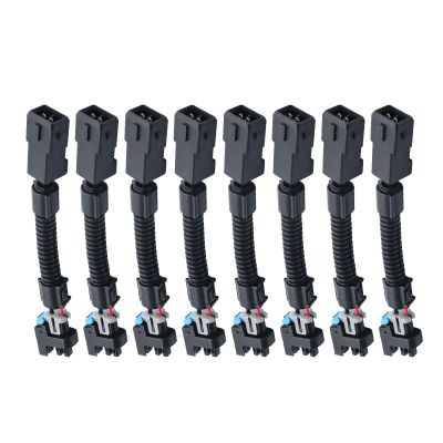8pcs LS1 LS6 LT1 EV1 Injector HarnessPigtails to Multec LQ4, LQ9 4.8 5.3 6.0 Delphi Adapters
