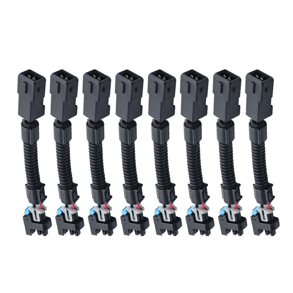 8pcs LS1 LS6 LT1 EV1 Injector HarnessPigtails to Multec LQ4, LQ9 4.8 5.3 6.0 Delphi Adapters