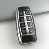 SANRILY Sliver-Edge 8 Button Smart Key Fob Cover for Genesis GV80 2021 2022 G80 GV70 G90 Keyless Soft TPU Key Case with Bling Keychain Black view 3
